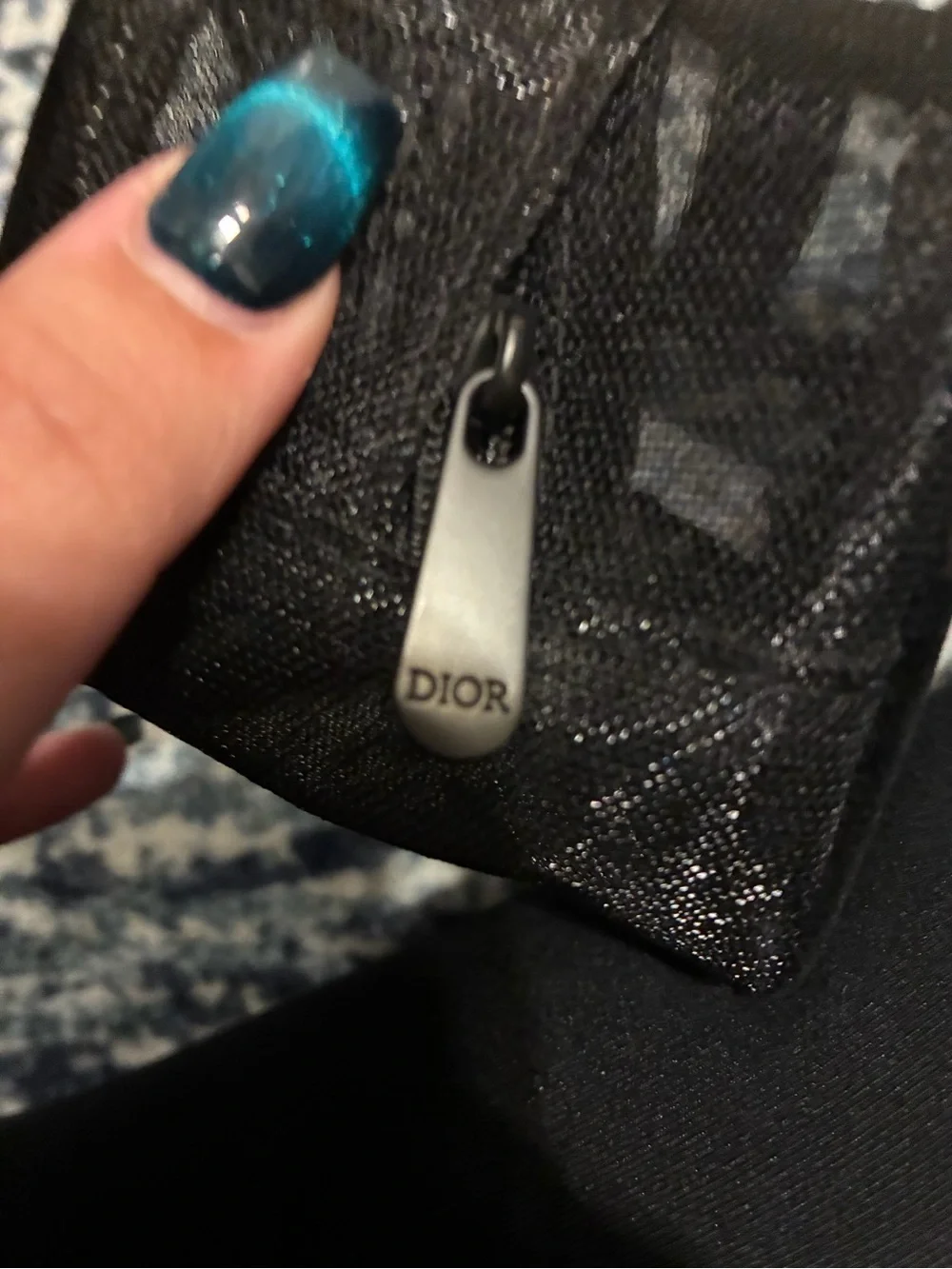 DIOR Black Logo Tote Bag & Makeup Pouch